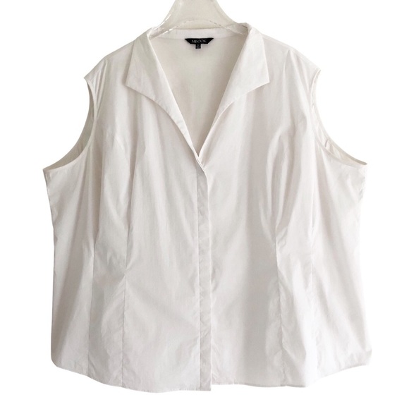 Misook White Cotton Blend Stretch Sleeveless Blouse 3X - Picture 1 of 8